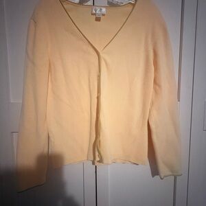 LOFT Soft Yellow V-Neck Cardigan